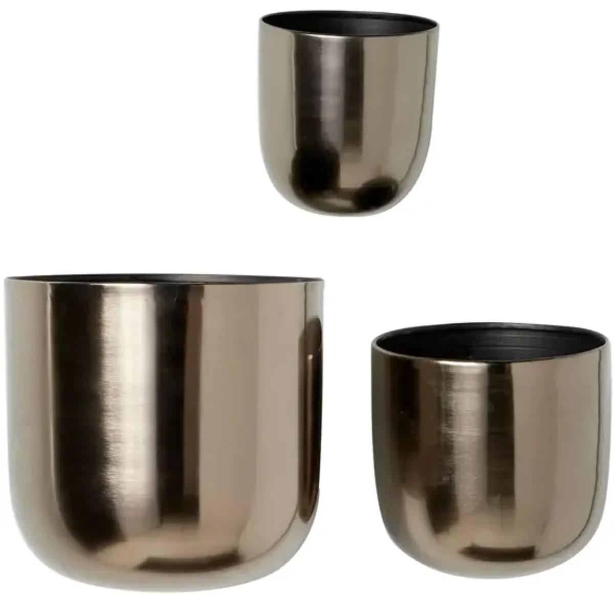 Ivy Collection Michiru Planter Set of 3 in Black by UMA Enterprises