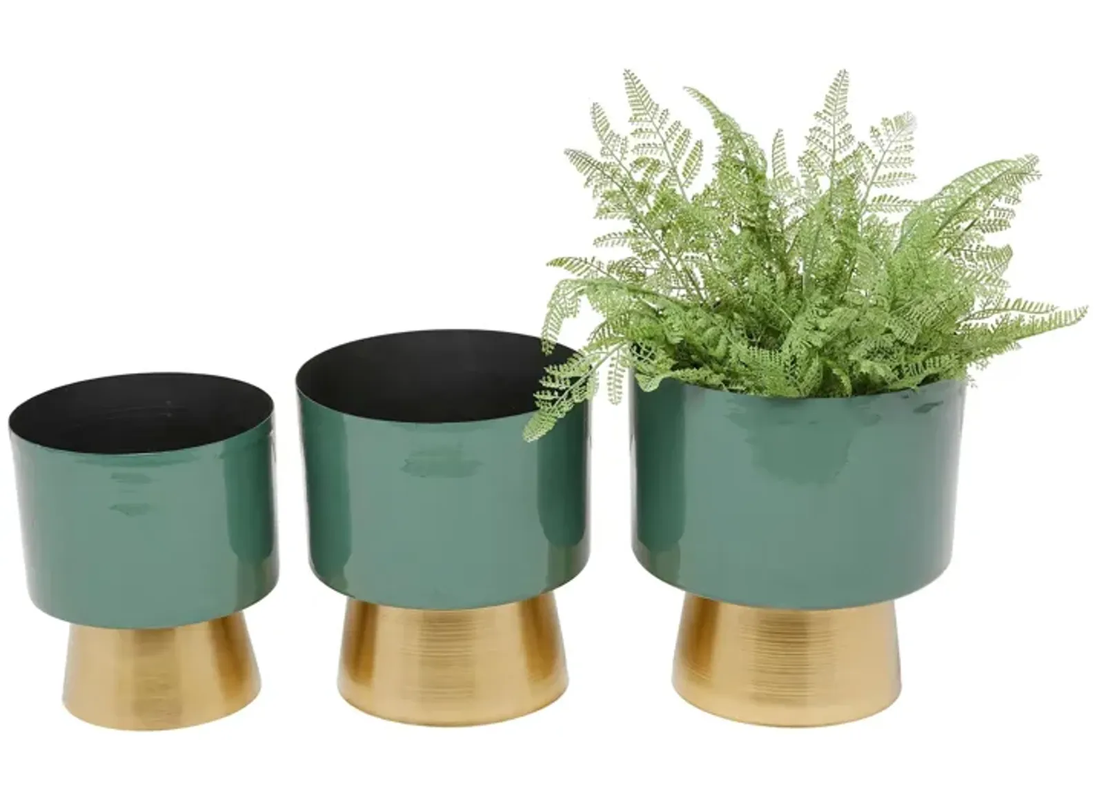 Ivy Collection Headmistress Planter Set of 3 in Green by UMA Enterprises