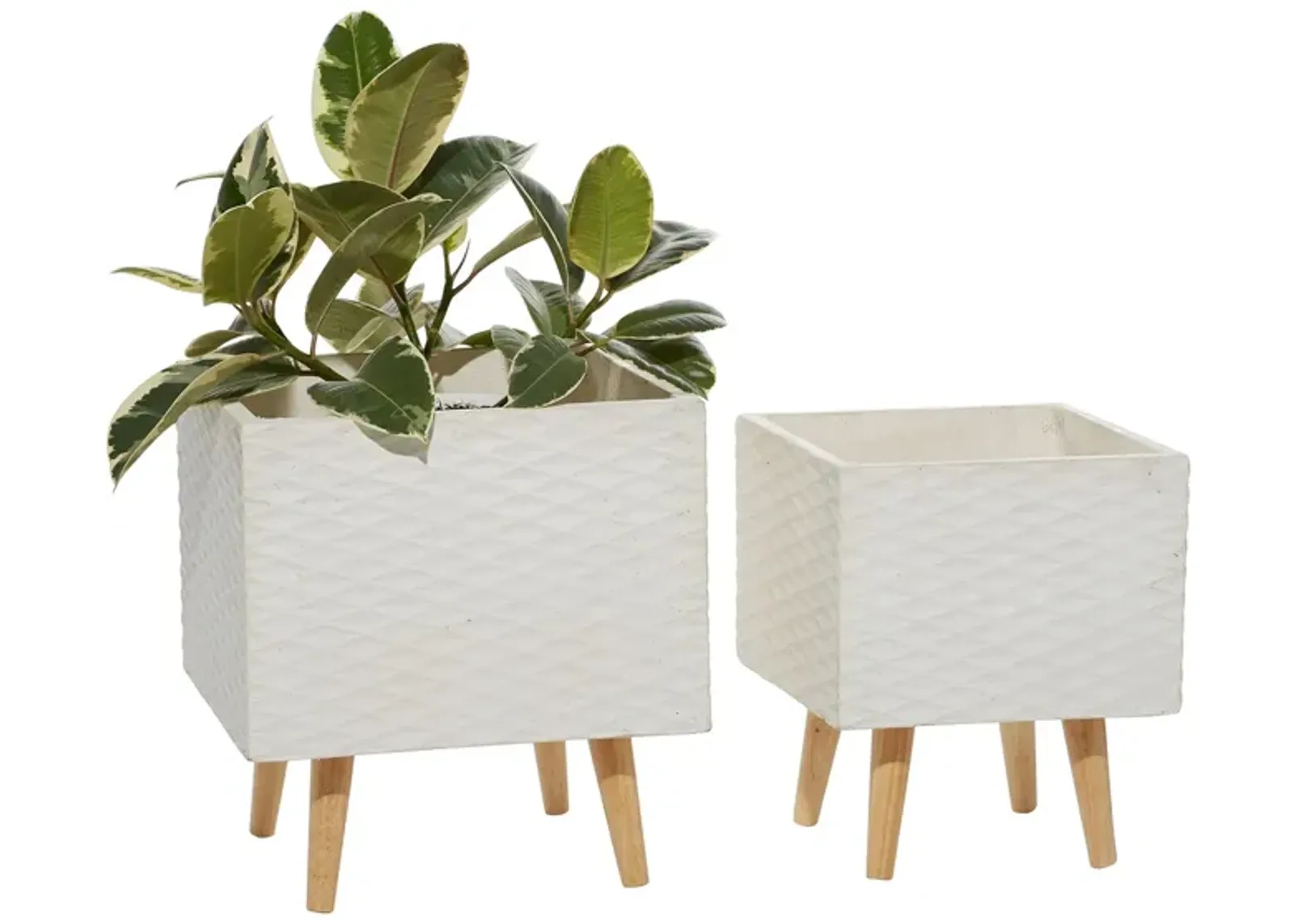 Ivy Collection Hatsune Planter Set of 2 in White by UMA Enterprises