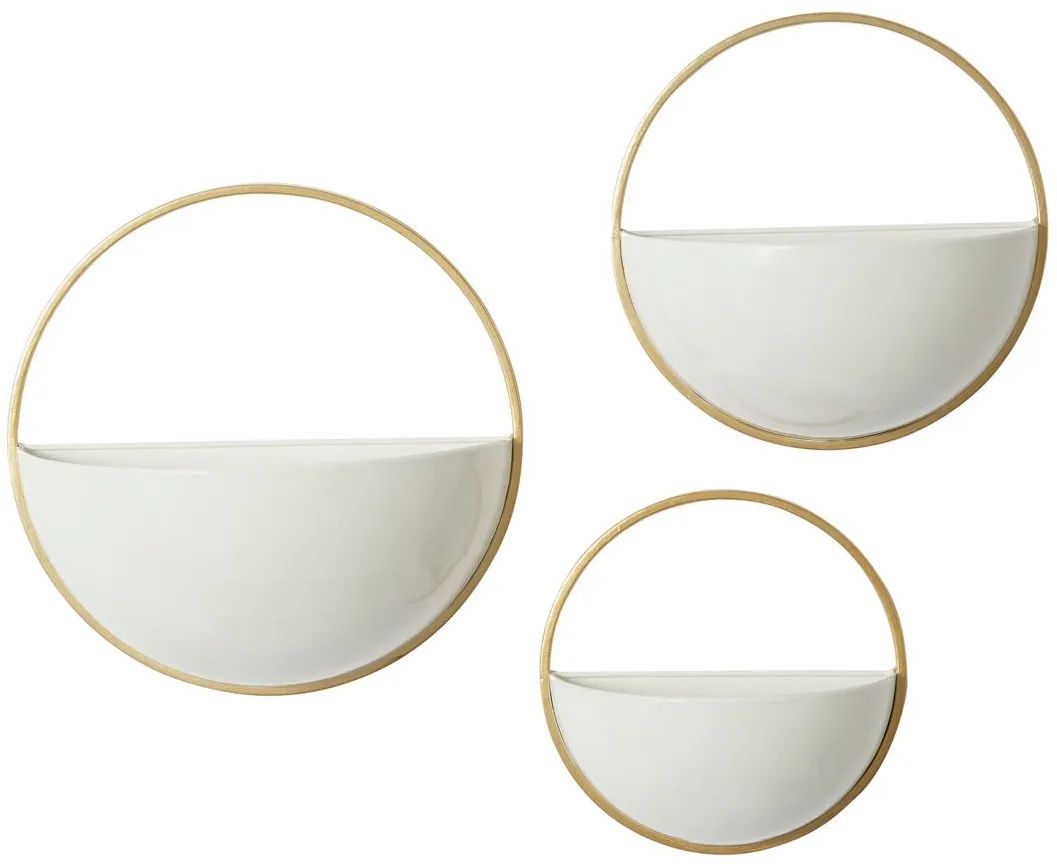 Ivy Collection Geist Planter Set of 3 in White by UMA Enterprises