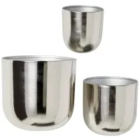 Ivy Collection Michiru Planter Set of 3 in Silver by UMA Enterprises