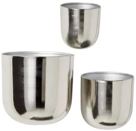 Ivy Collection Michiru Planter Set of 3 in Silver by UMA Enterprises