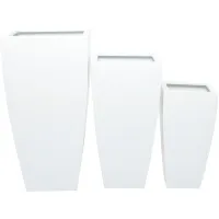 Ivy Collection Chattanooga Planter Set of 3 in White by UMA Enterprises
