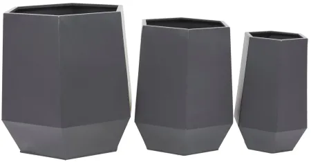 Ivy Collection Marchenkind Planter: Set of 3 in Gray by UMA Enterprises