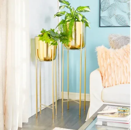 CosmoLiving Stiletto Planter Set of 2 in Gold by UMA Enterprises