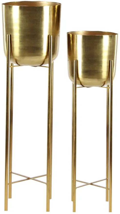CosmoLiving Stiletto Planter Set of 2 in Gold by UMA Enterprises