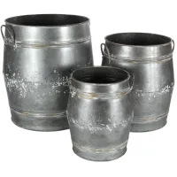 Ivy Collection Gray Metal Planter Set of 3 in Gray by UMA Enterprises