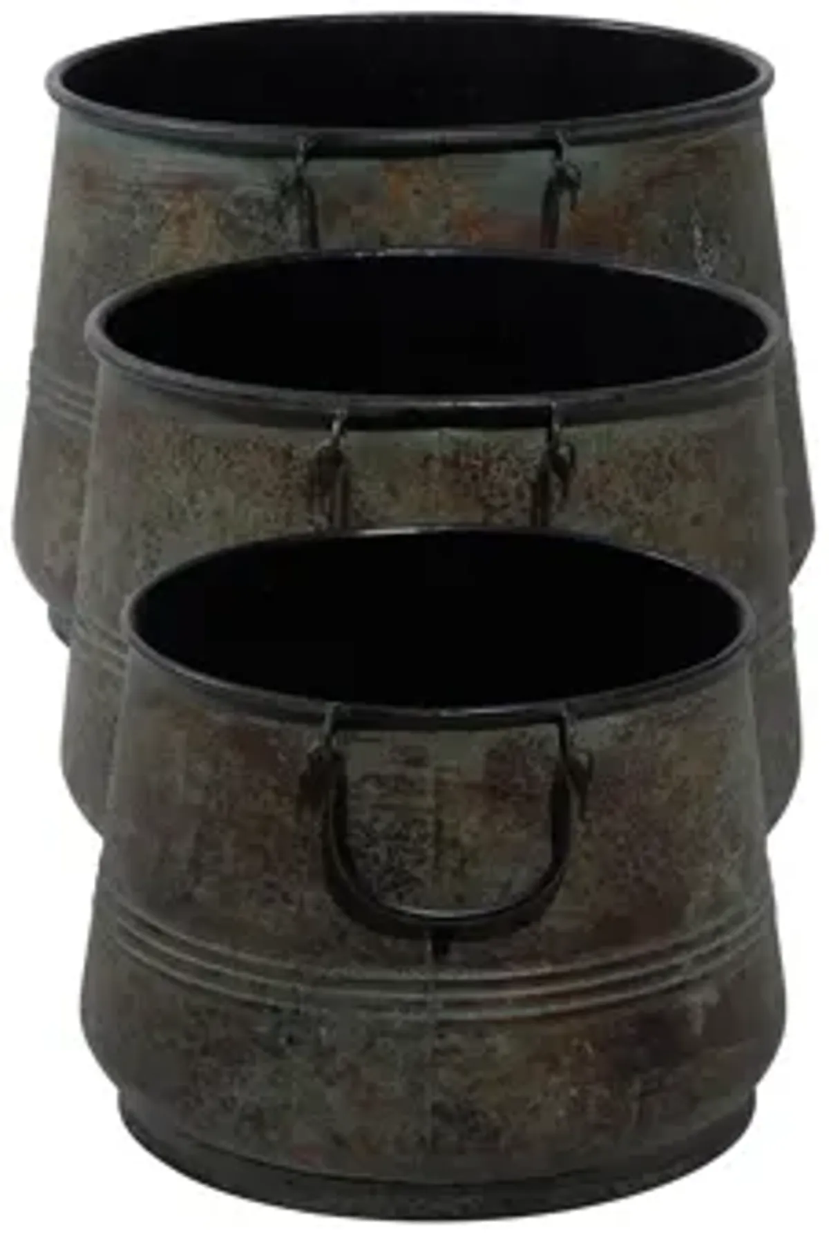 Ivy Collection Brass Metal Planter Set of 3