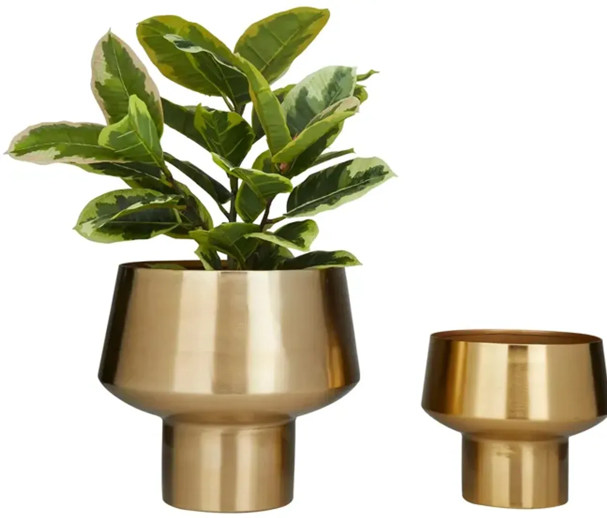 Ivy Collection Gold Metal Planter Set of 2