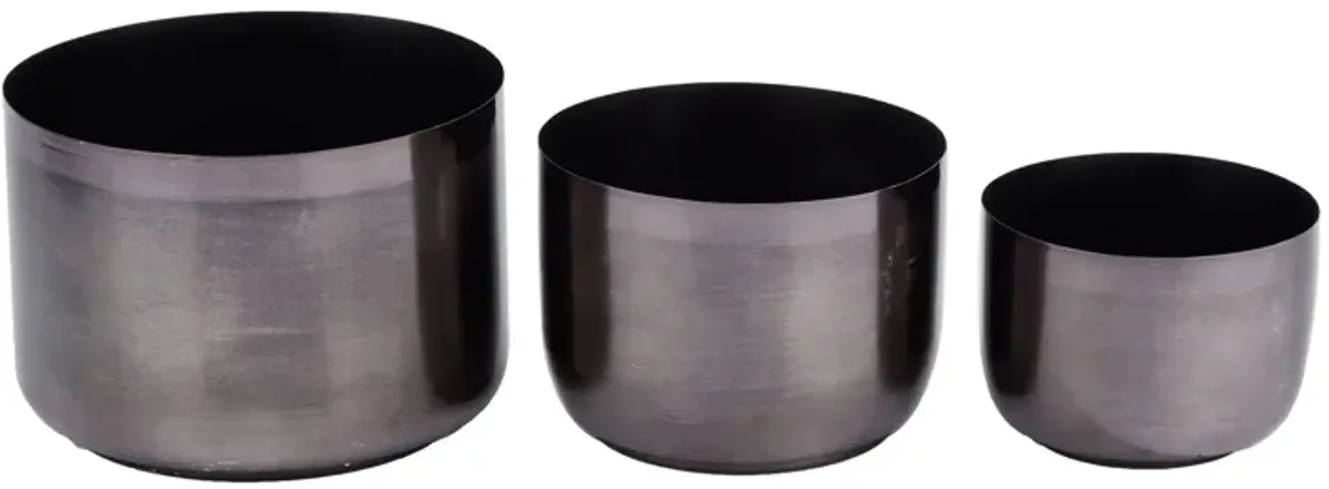 CosmoLiving Sleuther Planter Set of 3 in Black by UMA Enterprises