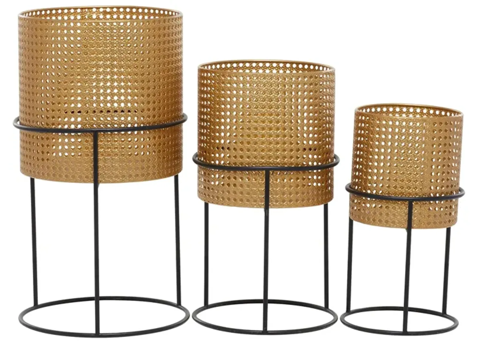 Ivy Collection Trailblazer Planter Set of 3 in Gold by UMA Enterprises