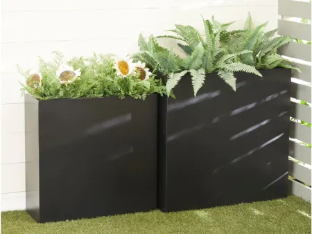 Ivy Collection Zephyrina Planter Set of 2 in Black by UMA Enterprises