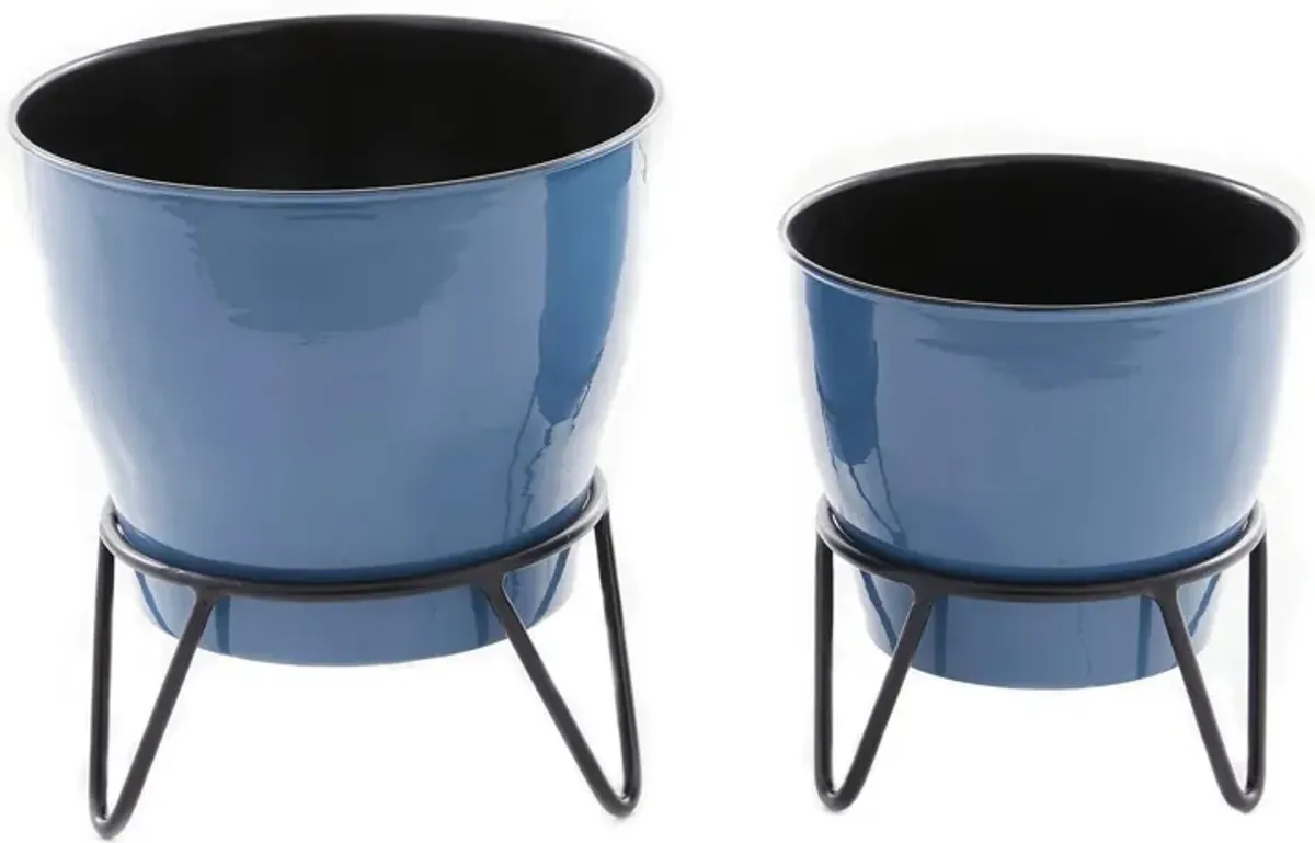 Ivy Collection Eau Claire Planter set of 2 in Blue by UMA Enterprises