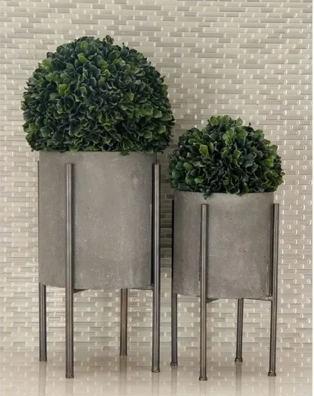 Ivy Collection Pinellas Planter- Set of 2 in Gray by UMA Enterprises