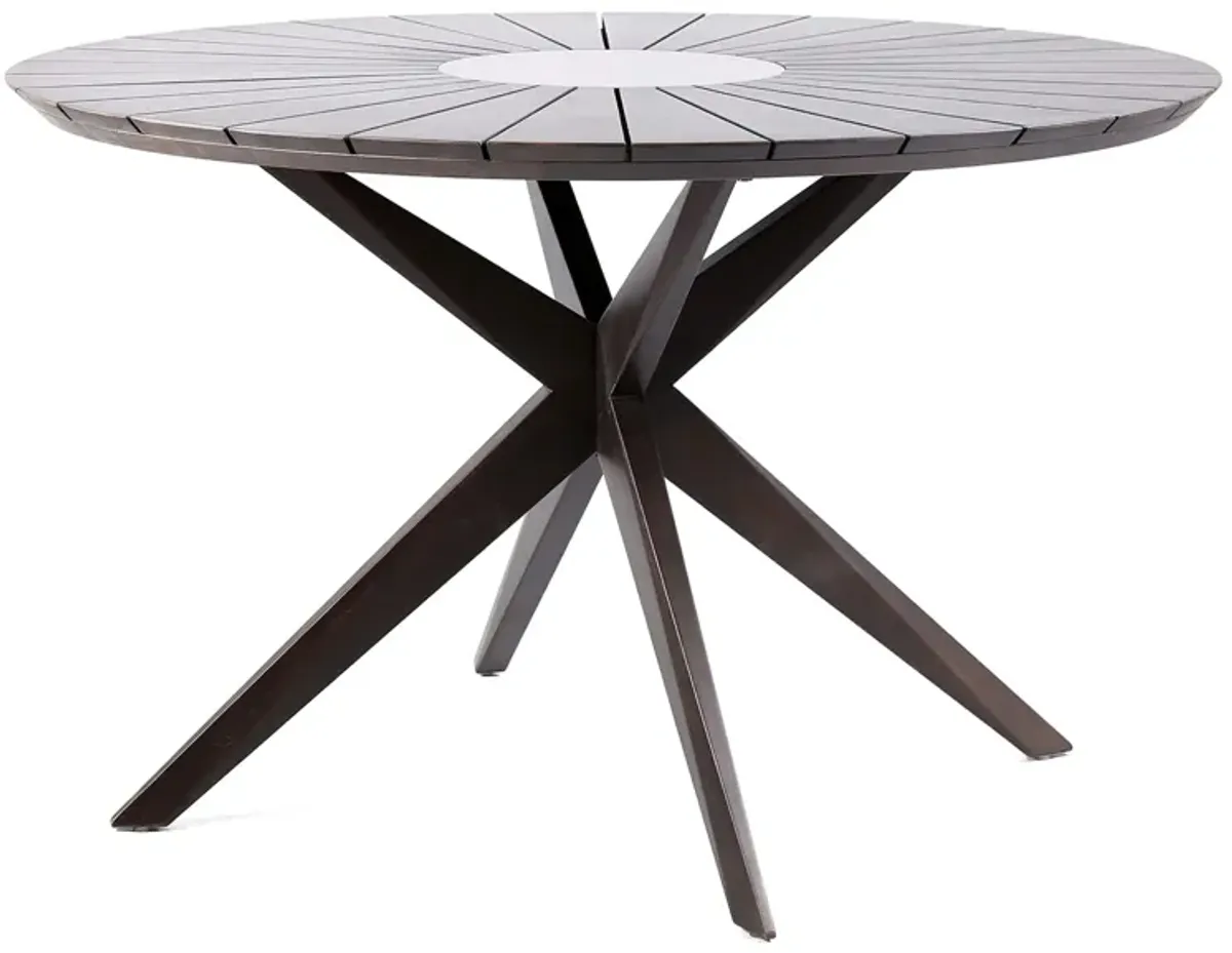 Oasis Outdoor Round Dining Table in White by Armen Living