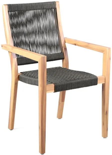 Branwen Outdoor Dining Chairs - Set of 2 in Navy Stripe, Beige, & Natural by Armen Living