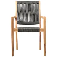 Branwen Outdoor Dining Chairs - Set of 2 in Navy Stripe, Beige, & Natural by Armen Living