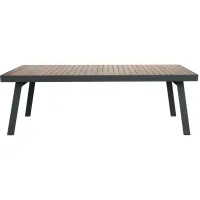 Nofi Rectangular Outdoor Dining Table in Charcoal by Armen Living