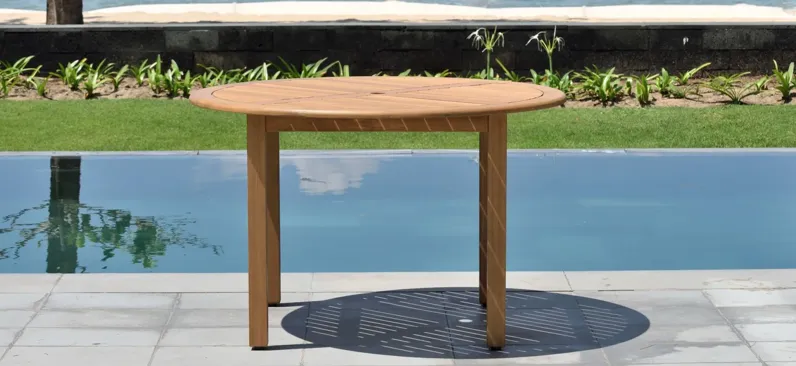 Lifestyle Garden Outdoor Round Dining Table in Brown by International Home Miami