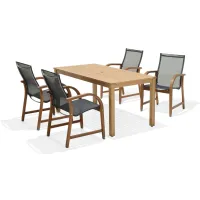 Lifestyle Garden Outdoor 5-pc. Rectangular Dining Set in Brown by International Home Miami