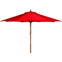 Cassidy Wooden Outdoor Umbrella in Natural by Safavieh