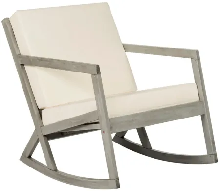 Hartwick Outdoor Rocking Chair in Natural / Beige Cushion by Safavieh