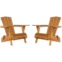 Jason Outdoor Adirondack Chairs - Set of 2 in Gray / Beige by Safavieh