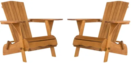 Jason Outdoor Adirondack Chairs - Set of 2 in Gray / Beige by Safavieh