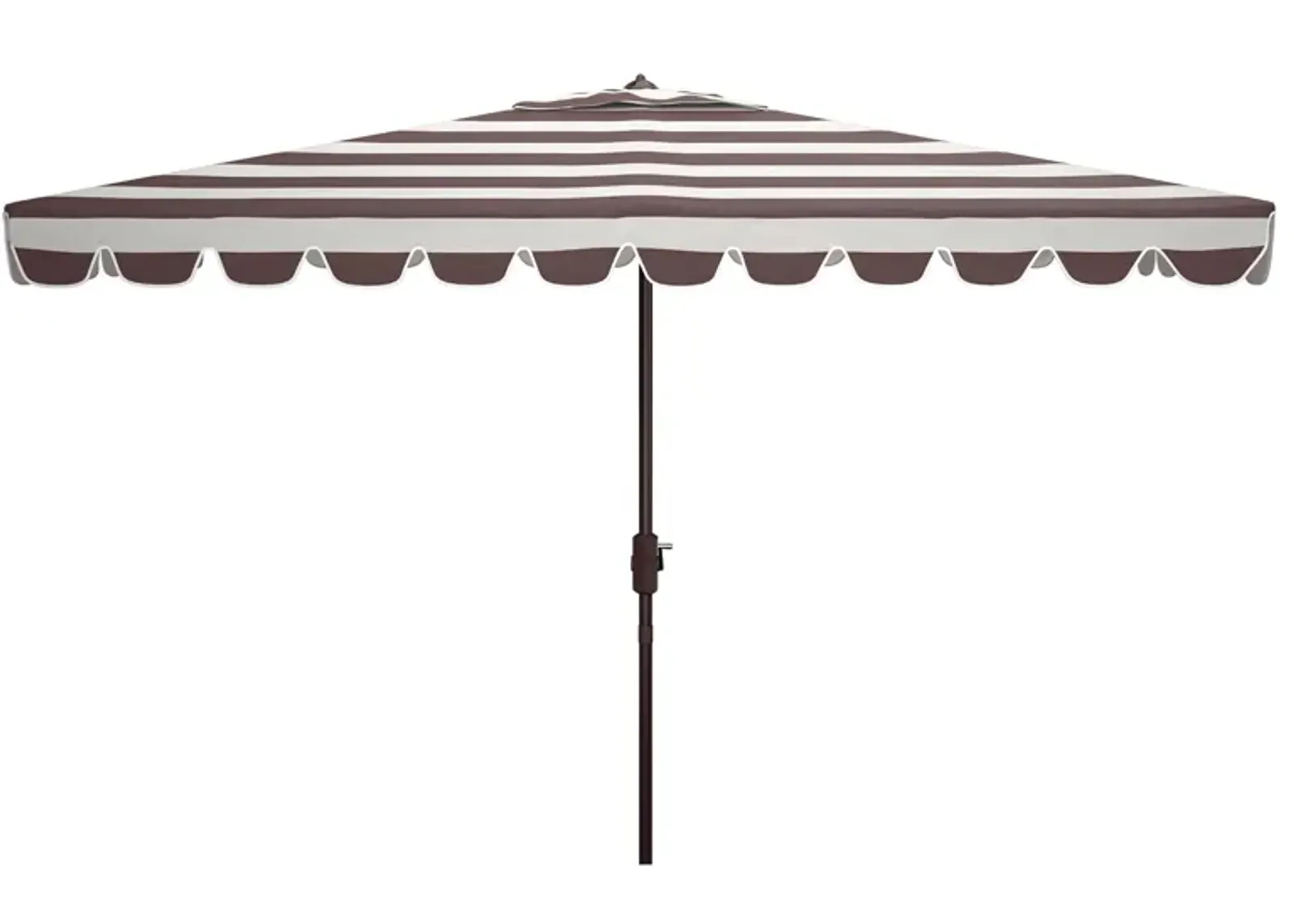 Lavinia Outdoor Rectangular Crank Umbrella in White / Navy by Safavieh