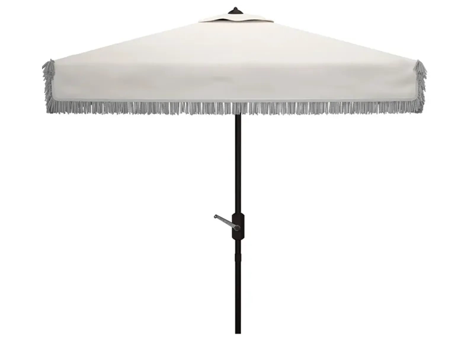 Murphy Fringe Outdoor Square Crank Umbrella in Chocolate by Safavieh