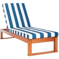 Sebesi Outdoor Sunlounger in Natural / Beige / Navy by Safavieh