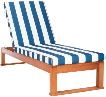 Sebesi Outdoor Sunlounger in Natural / Beige / Navy by Safavieh