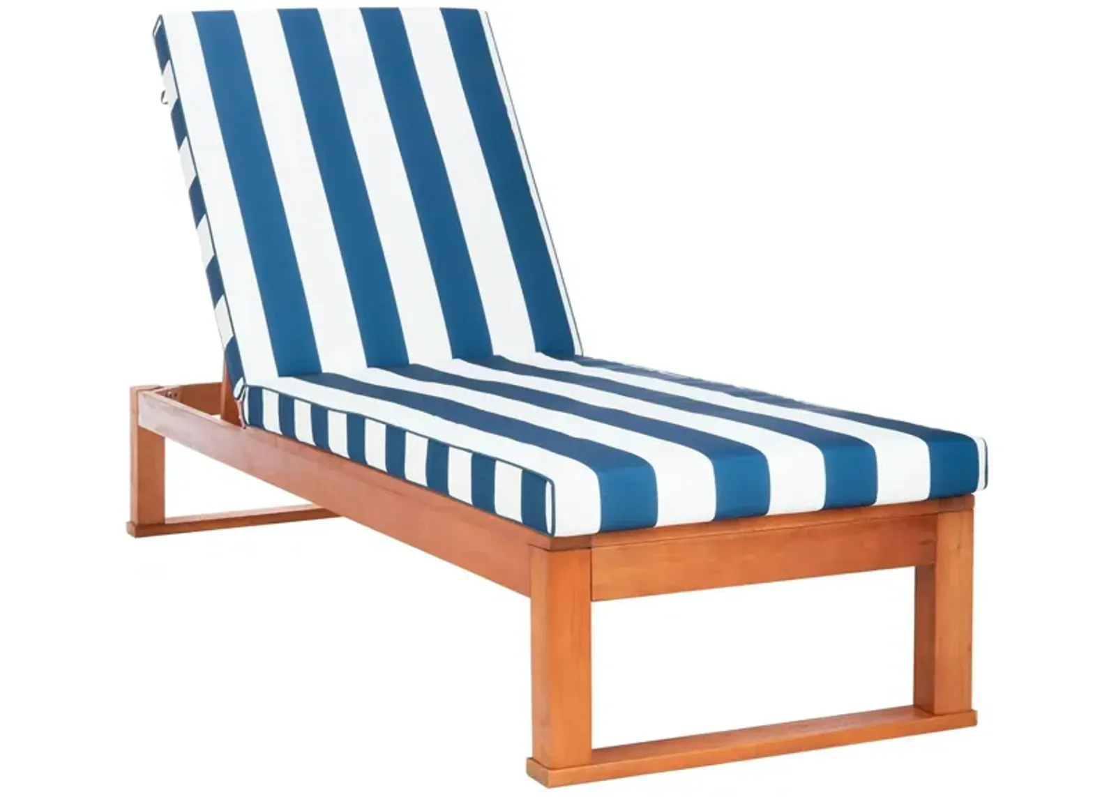 Sebesi Outdoor Sunlounger in Natural / Beige / Navy by Safavieh