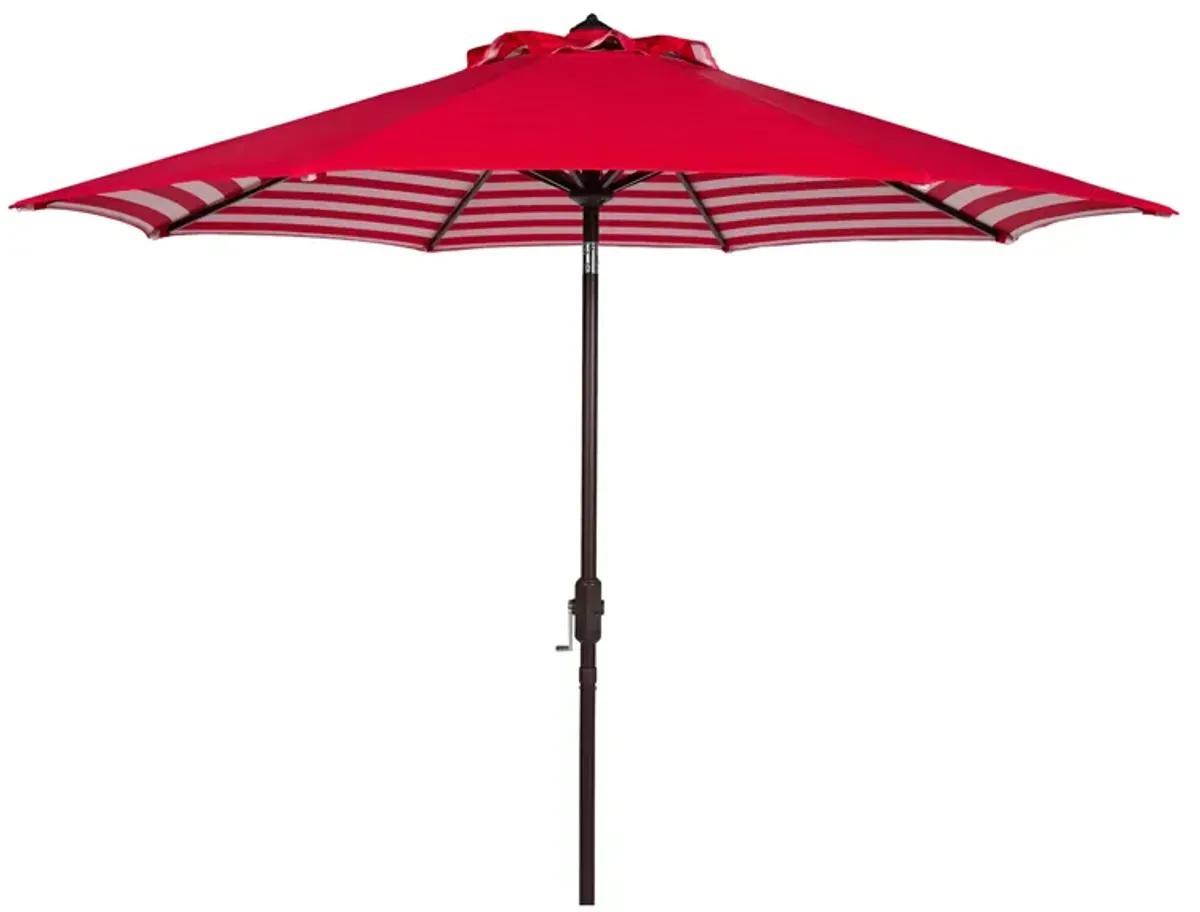 Shay Crank Outdoor Auto-Tilt Umbrella in Dark Slate Gray / Beige by Safavieh