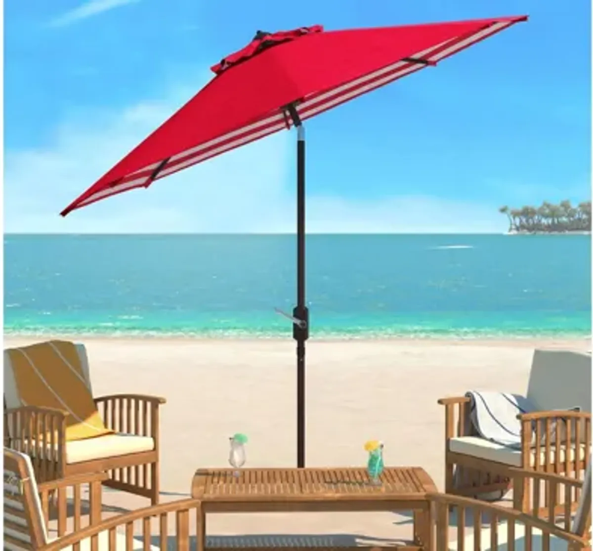 Shay Crank Outdoor Auto-Tilt Umbrella