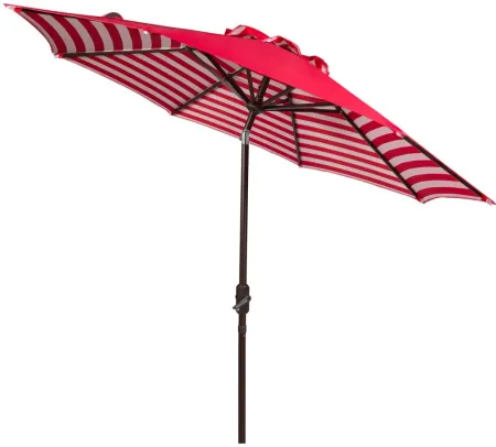 Shay Crank Outdoor Auto-Tilt Umbrella in Dark Slate Gray / Beige by Safavieh