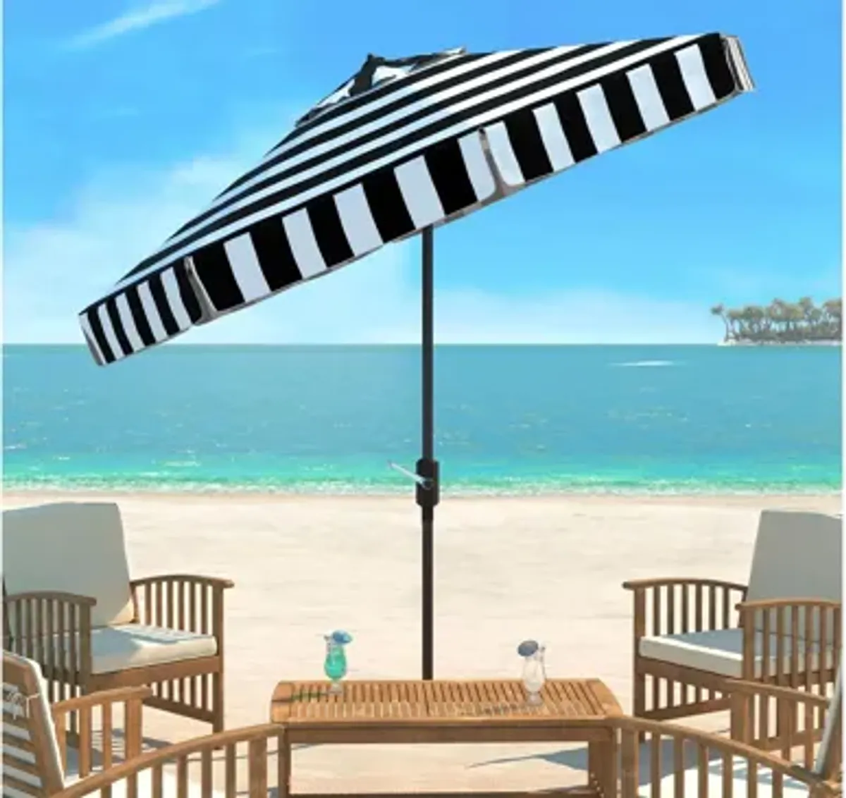 Torin Outdoor UV-Resistant Auto-Tilt Umbrella