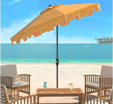 Zimmerman Outdoor UV-Resistant Crank Umbrella in Natural by Safavieh