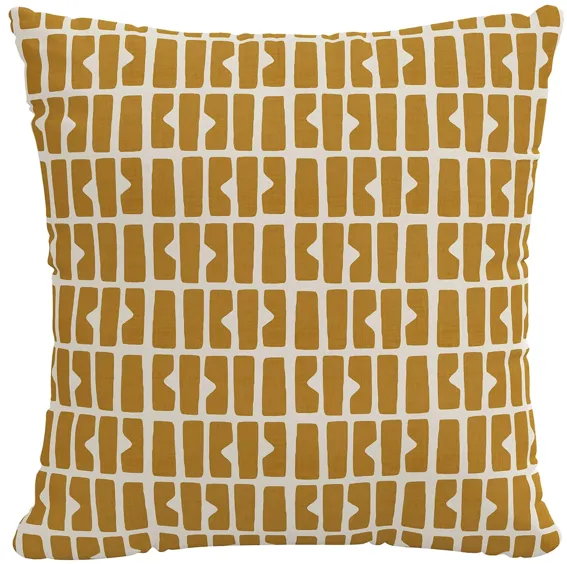 22" Outdoor Bloc Panel Pillow in Bloc Panel Mustard by Skyline