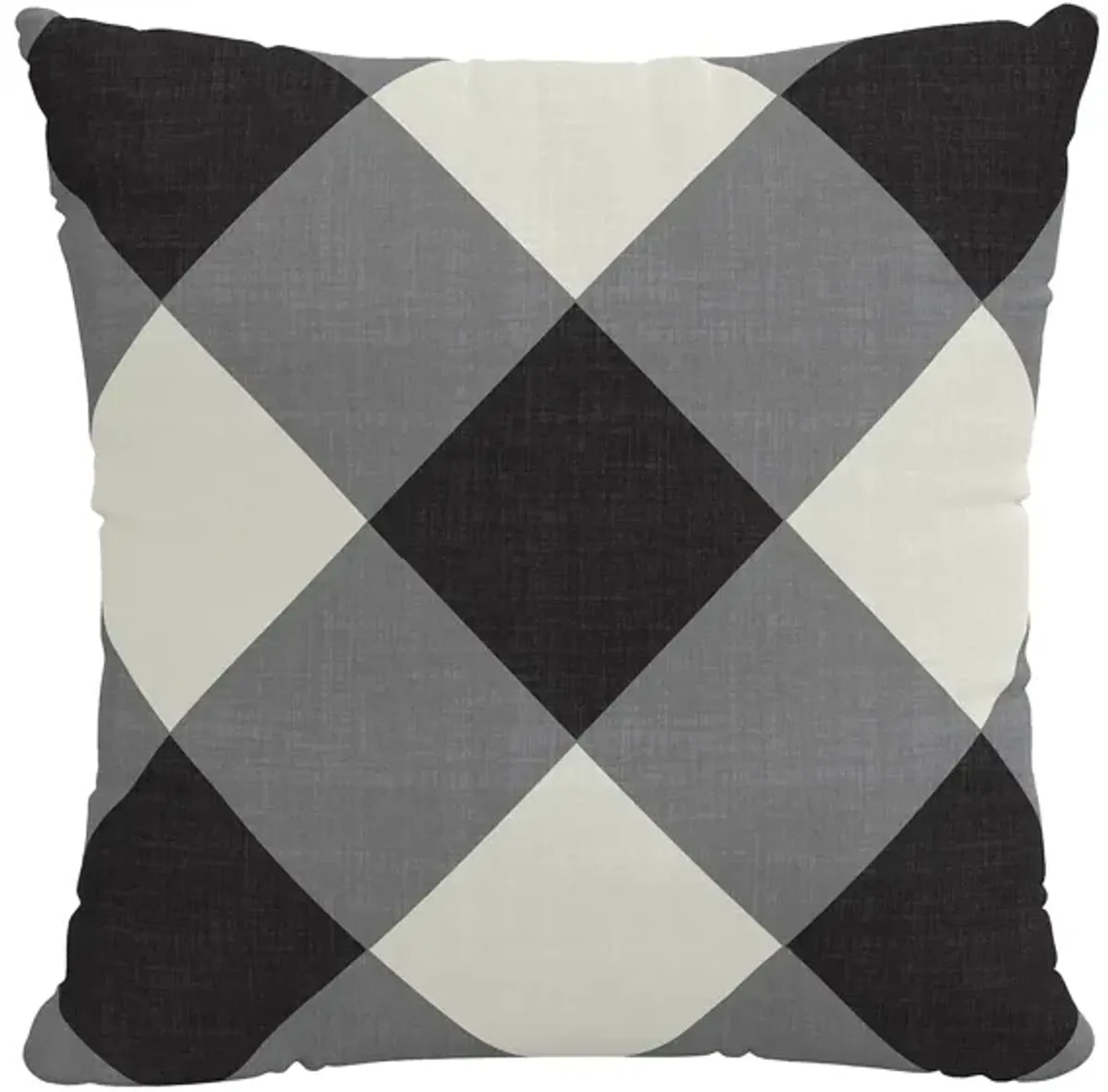 18" Outdoor Diamond Check Pillow in Diamond Check Charcoal by Skyline