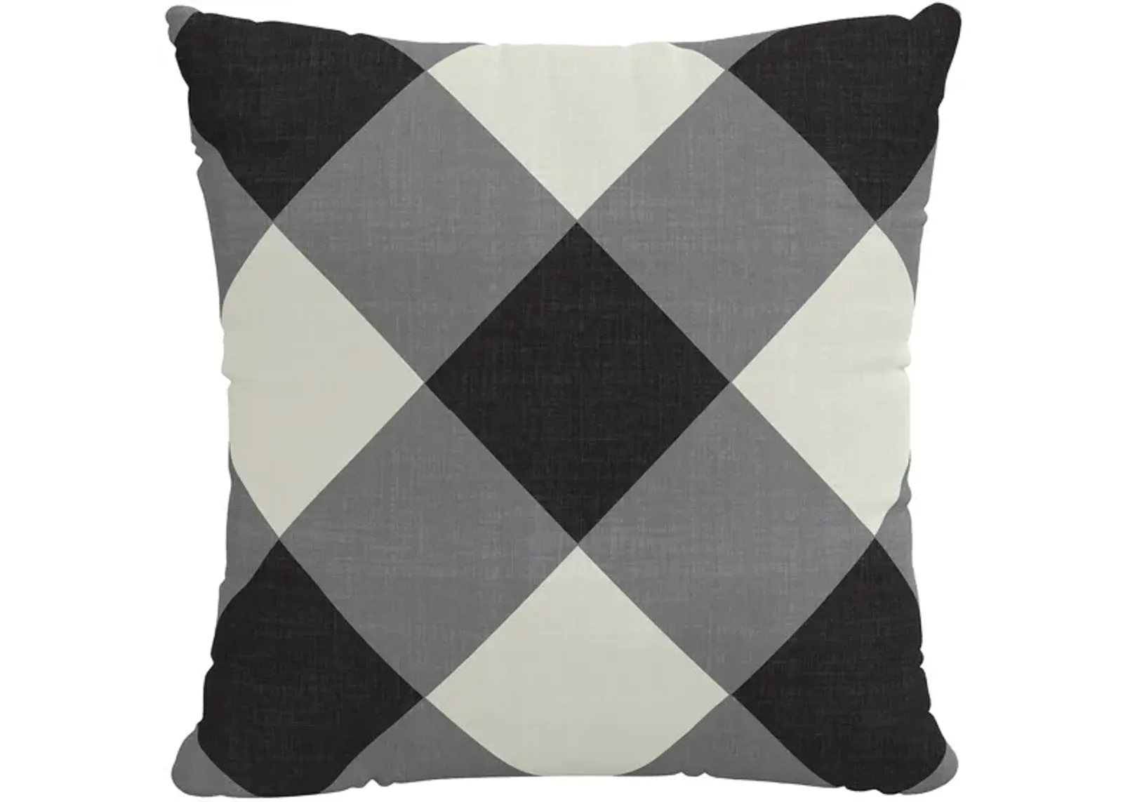 18" Outdoor Diamond Check Pillow in Diamond Check Charcoal by Skyline