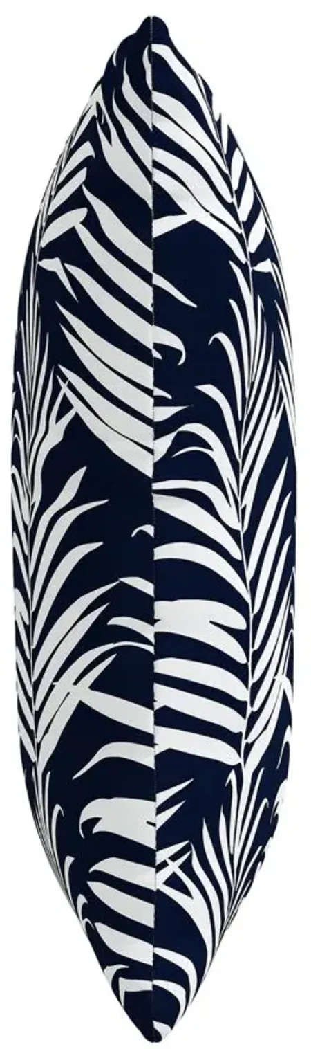 18" Outdoor Palm Pillow in Palm Navy Ground by Skyline