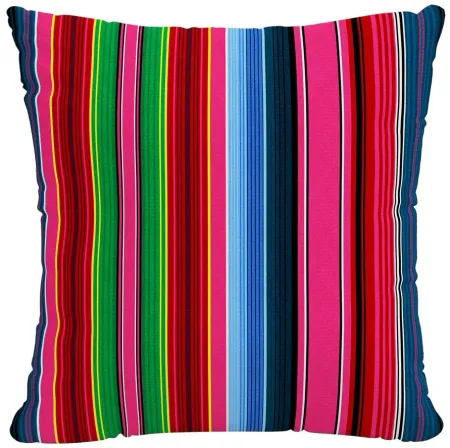 20" Outdoor Serape Stripe Pillow in Serape Stripe Bright Multi by Skyline