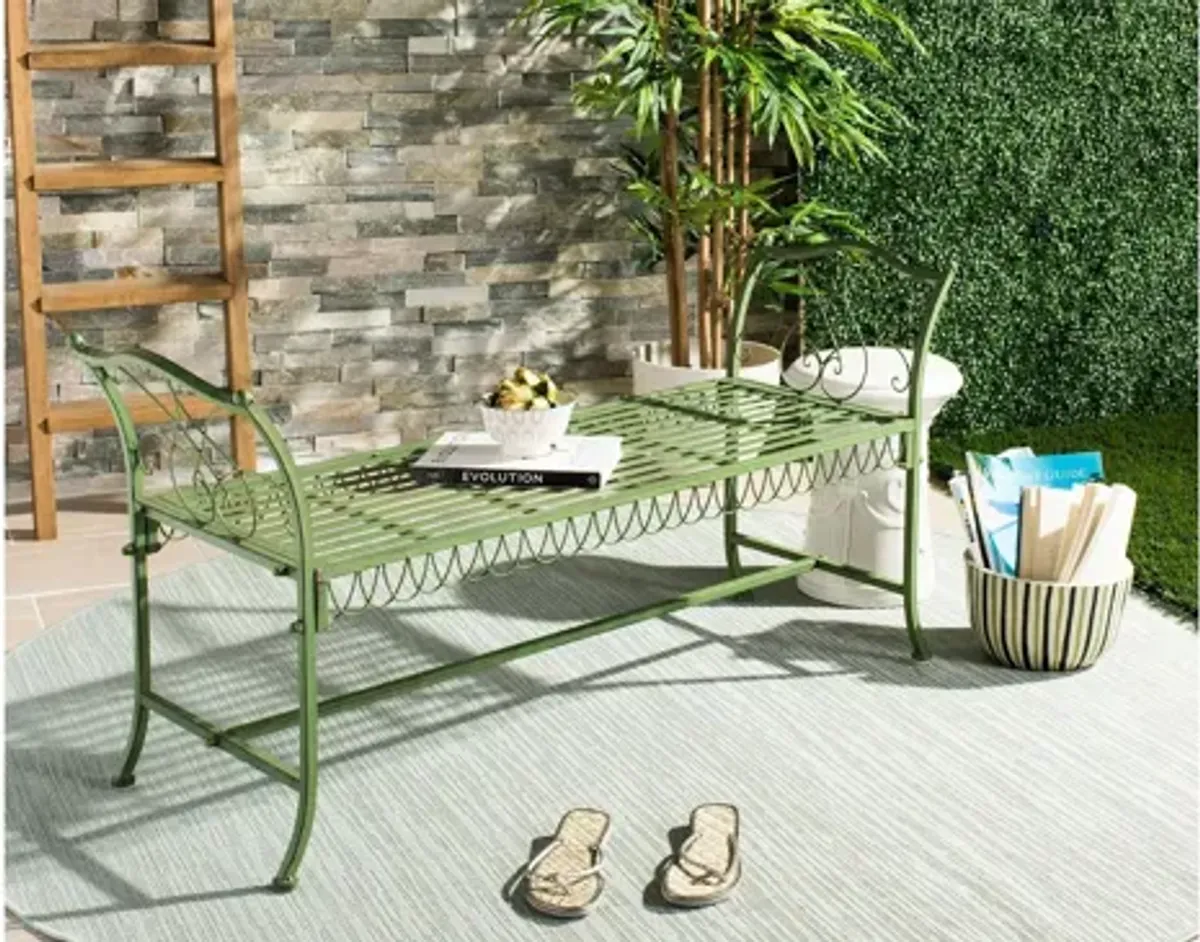 Oliveira Outdoor Wrought Iron Garden Bench