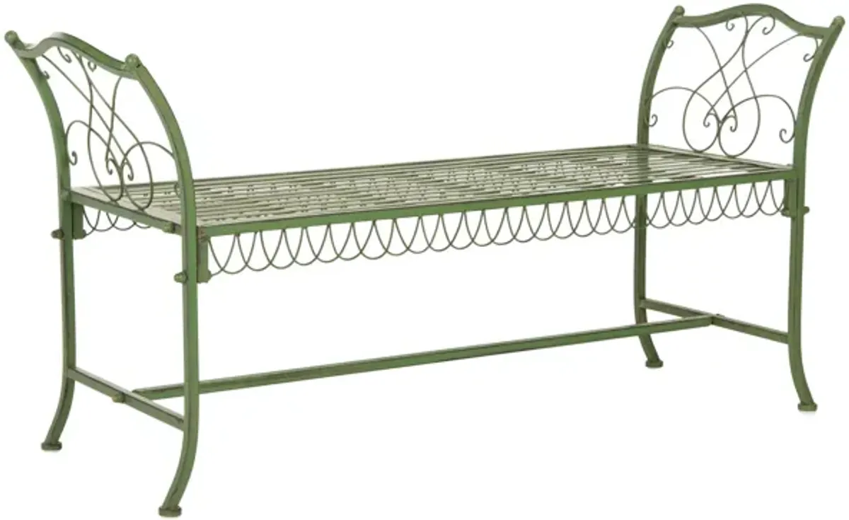 Oliveira Outdoor Wrought Iron Garden Bench