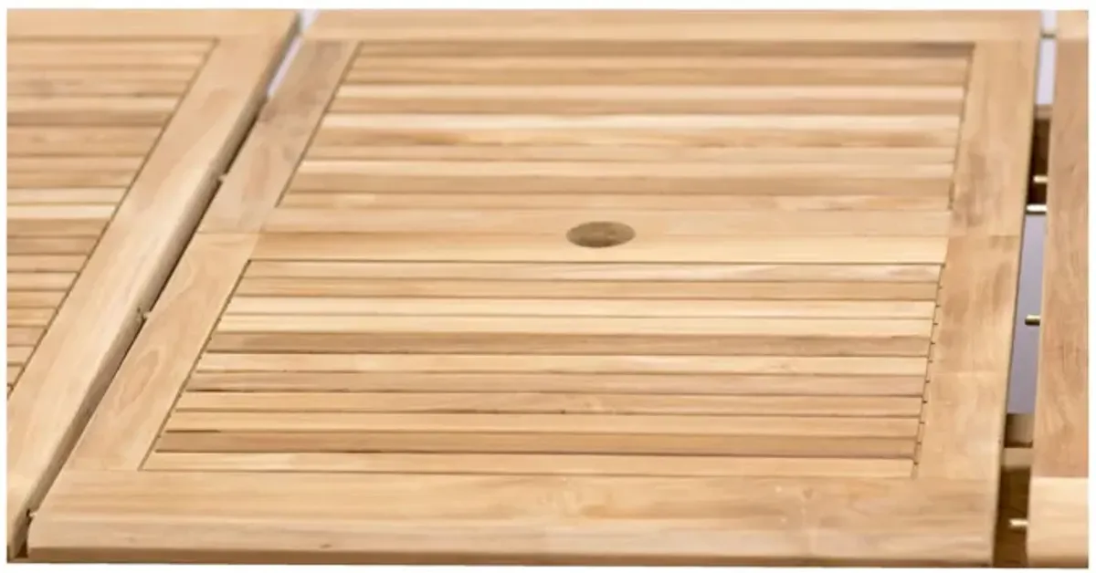 Amazonia Outdoor Teak Rectangular Dining Table w/ Leaf
