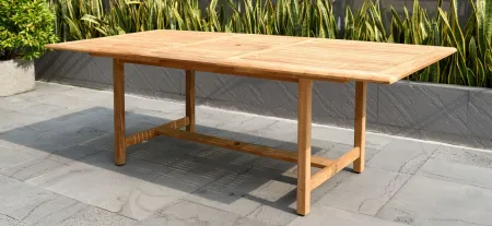 Amazonia Outdoor Teak Rectangular Dining Table w/ Leaf in Brown by International Home Miami