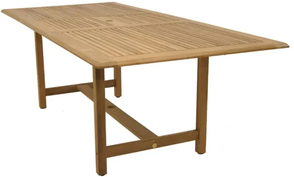 Amazonia Outdoor Teak Rectangular Dining Table w/ Leaf