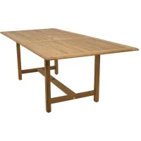 Amazonia Outdoor Teak Rectangular Dining Table w/ Leaf in Brown by International Home Miami