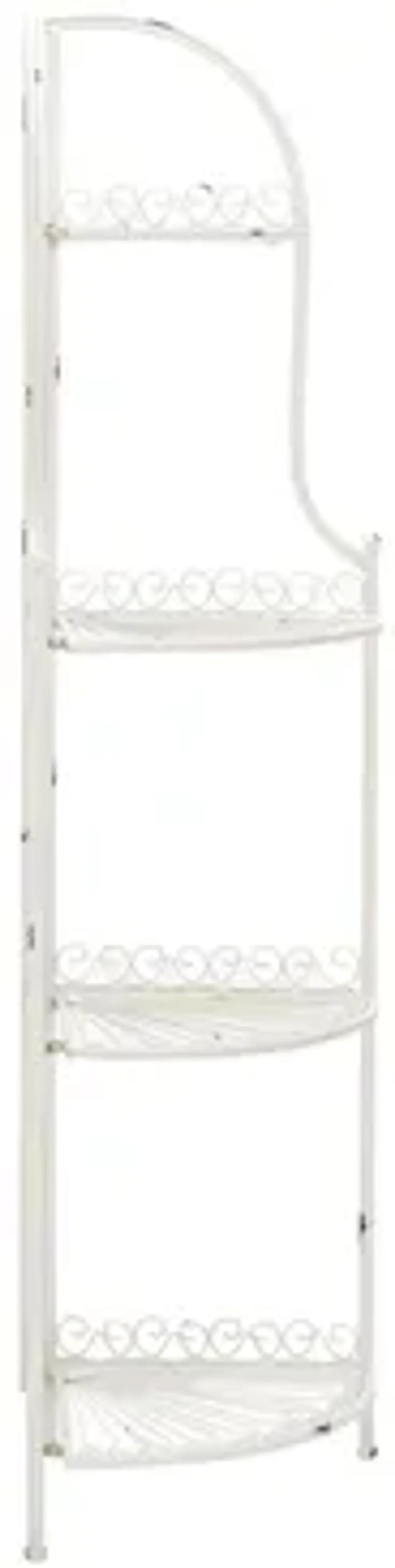 Jovita Outdoor Wrought Iron 4 Tier Outdoor Corner Shelf